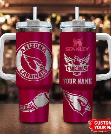 Arizona Cardinals Nfl Custom Stanley Quencher 40Oz Stainless Steel Tumbler With Handle