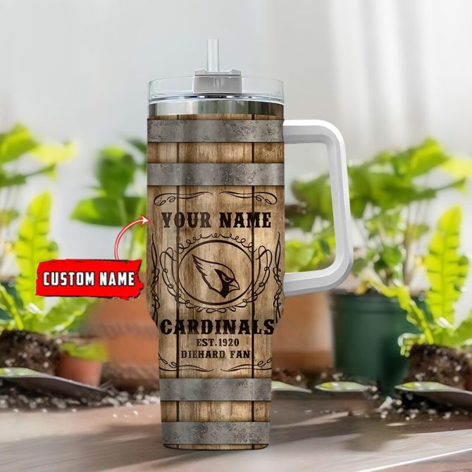 Arizona Cardinals Nfl Diehard Fan Custom Stanley Quencher 40Oz Stainless Steel Tumbler With Handle - Image 2