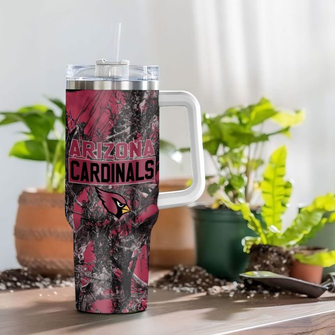 Arizona Cardinals Nfl Hunting Custom Stanley Quencher 40Oz Stainless Steel Tumbler With Handle - Image 4
