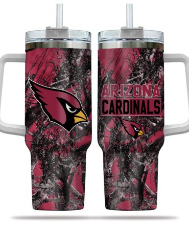Arizona Cardinals Nfl Hunting Custom Stanley Quencher 40Oz Stainless Steel Tumbler With Handle