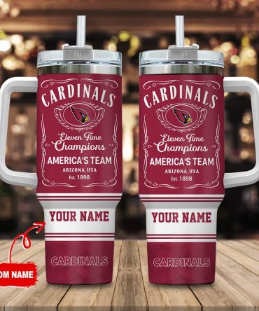Arizona Cardinals Nfl Custom Stanley Quencher 40Oz Stainless Steel Tumbler With Handle