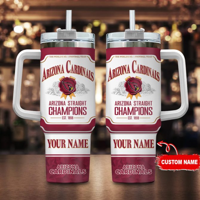 Arizona Cardinals Nfl Jim Beam Custom Stanley Quencher 40Oz Stainless Steel Tumbler With Handle