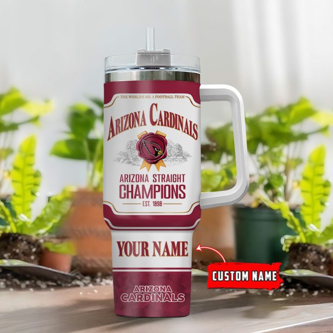 Arizona Cardinals Nfl Jim Beam Custom Stanley Quencher 40Oz Stainless Steel Tumbler With Handle - Image 2