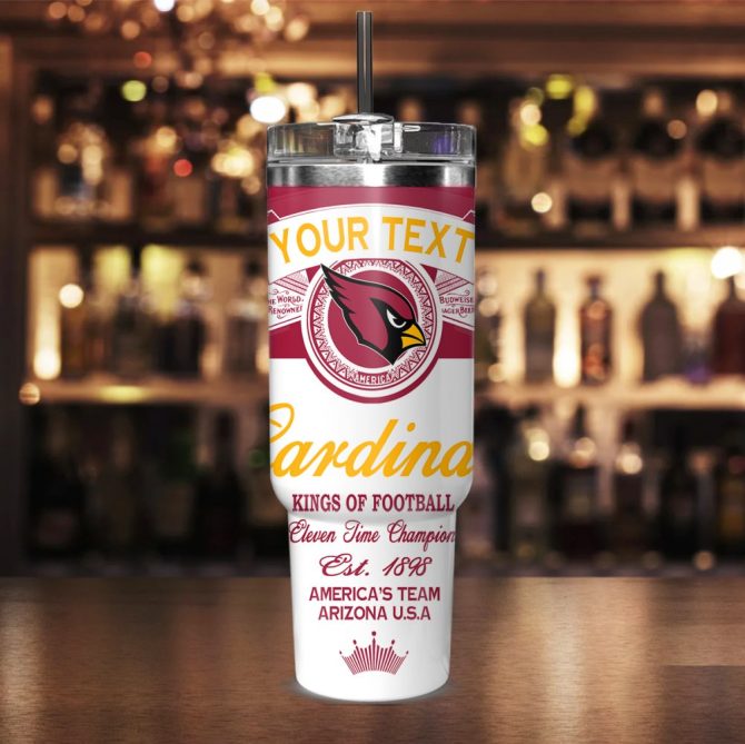 Arizona Cardinals Nfl Kings Of Football Custom Stanley Quencher 40Oz Stainless Steel Tumbler With Handle - Image 2