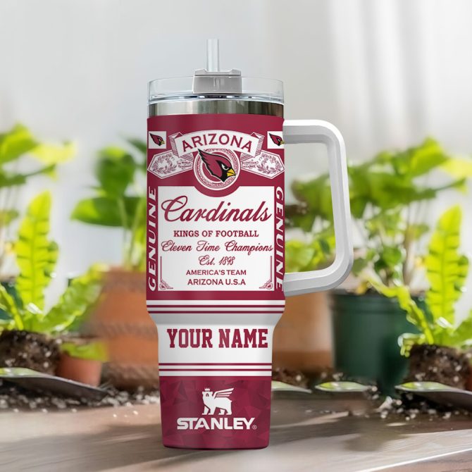 Arizona Cardinals Nfl Kings Of Football Custom Stanley Quencher 40Oz Stainless Steel Tumbler With Handle - Image 2