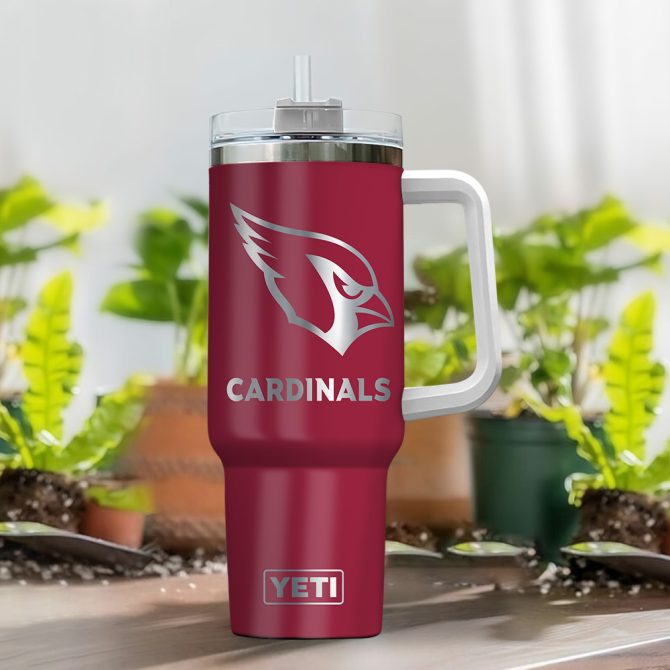 Arizona Cardinals Nfl Laser Engraved Effect Custom Stanley Quencher 40Oz Stainless Steel Tumbler With Handle - Image 2