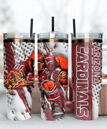 Arizona Cardinals Nfl Mascot Custom Stanley Quencher 40Oz Stainless Steel Tumbler With Handle