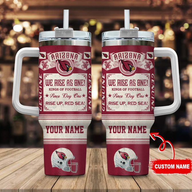 Arizona Cardinals Nfl Vintage Kings Of Football Custom Stanley Quencher 40Oz Stainless Steel Tumbler With Handle