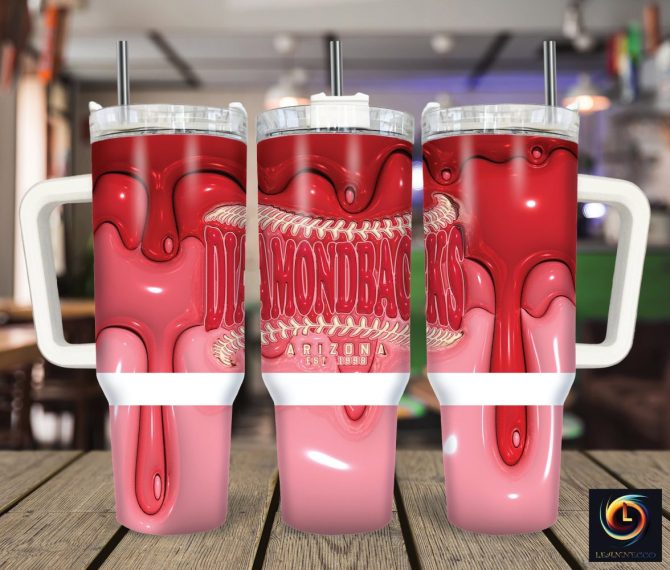 Arizona Diamondbacks Mlb Custom Stanley Quencher 40Oz Stainless Steel Tumbler With Handle