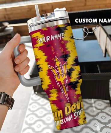 Arizona State Sun Devils Ncaa Custom Stanley Quencher 40Oz Stainless Steel Tumbler With Handle