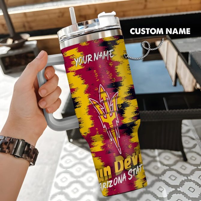 Arizona State Sun Devils Ncaa Custom Stanley Quencher 40Oz Stainless Steel Tumbler With Handle