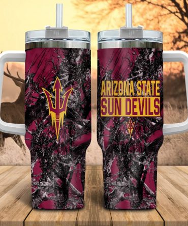 Arizona State Sun Devils Ncaa Hunting Custom Stanley Quencher 40Oz Stainless Steel Tumbler With Handle