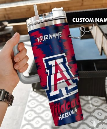 Arizona Wildcats Ncaa Custom Stanley Quencher 40Oz Stainless Steel Tumbler With Handle