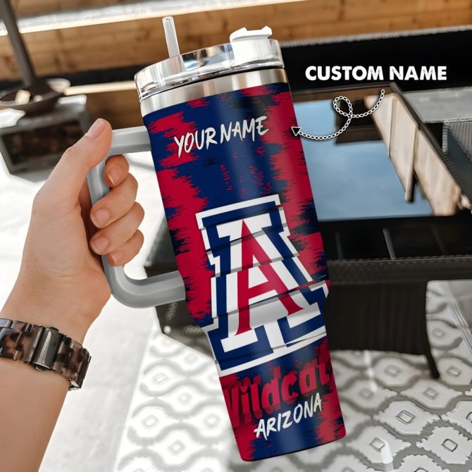 Arizona Wildcats Ncaa Custom Stanley Quencher 40Oz Stainless Steel Tumbler With Handle
