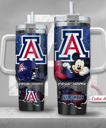 Arizona Wildcats Ncaa Mickey Mouse Custom Stanley Quencher 40Oz Stainless Steel Tumbler With Handle