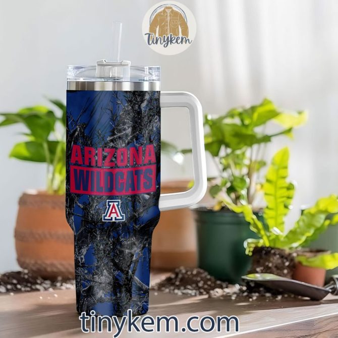 Arizona Wildcats Realtree Hunting Ncaa Custom Stanley Quencher 40Oz Stainless Steel Tumbler With Handle - Image 4