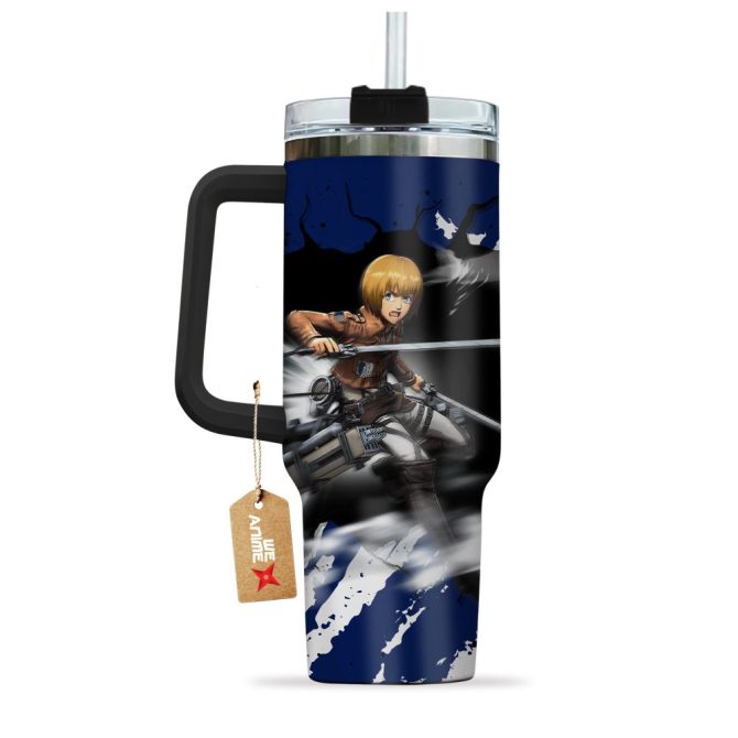 Armin Arlert Attack On Titan Anime Custom Stanley Quencher 40Oz Stainless Steel Tumbler With Handle - Image 3