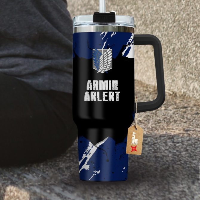 Armin Arlert Attack On Titan Anime Custom Stanley Quencher 40Oz Stainless Steel Tumbler With Handle - Image 4