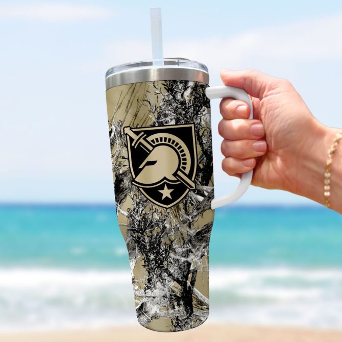 Army Black Knights Ncaa Hunting Custom Stanley Quencher 40Oz Stainless Steel Tumbler With Handle - Image 3