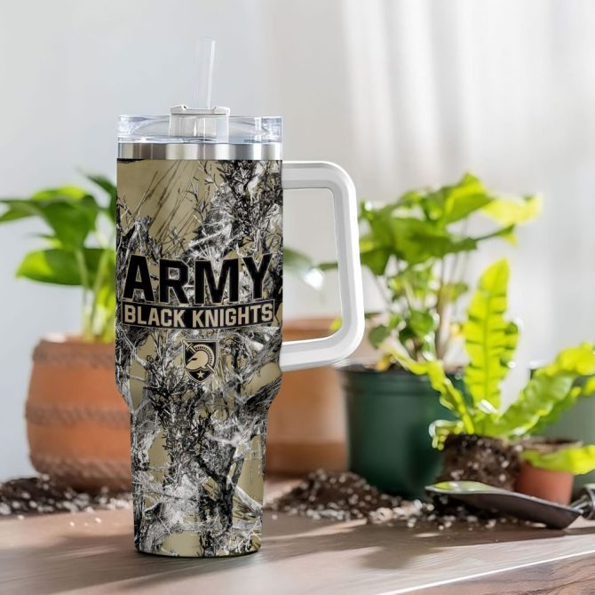 Army Black Knights Ncaa Hunting Custom Stanley Quencher 40Oz Stainless Steel Tumbler With Handle - Image 4
