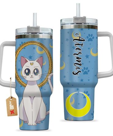 Artemis Sailor Moon Anime Custom Stanley Quencher 40Oz Stainless Steel Tumbler With Handle