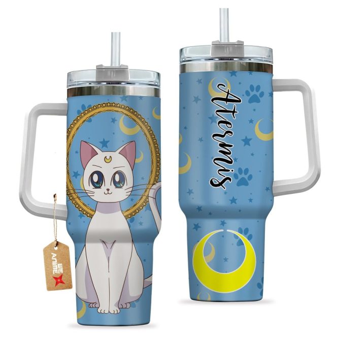 Artemis Sailor Moon Anime Custom Stanley Quencher 40Oz Stainless Steel Tumbler With Handle