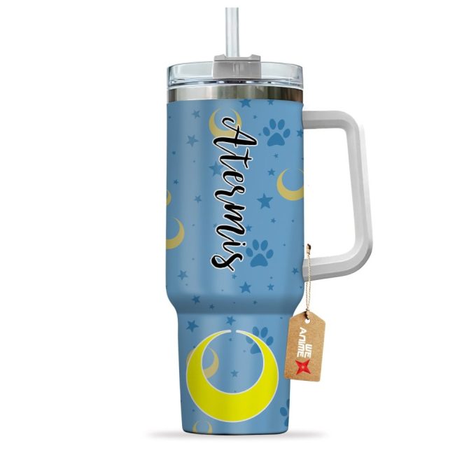 Artemis Sailor Moon Anime Custom Stanley Quencher 40Oz Stainless Steel Tumbler With Handle - Image 2