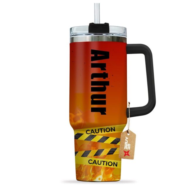 Arthur Boyle Fire Force Anime Custom Stanley Quencher 40Oz Stainless Steel Tumbler With Handle - Image 3