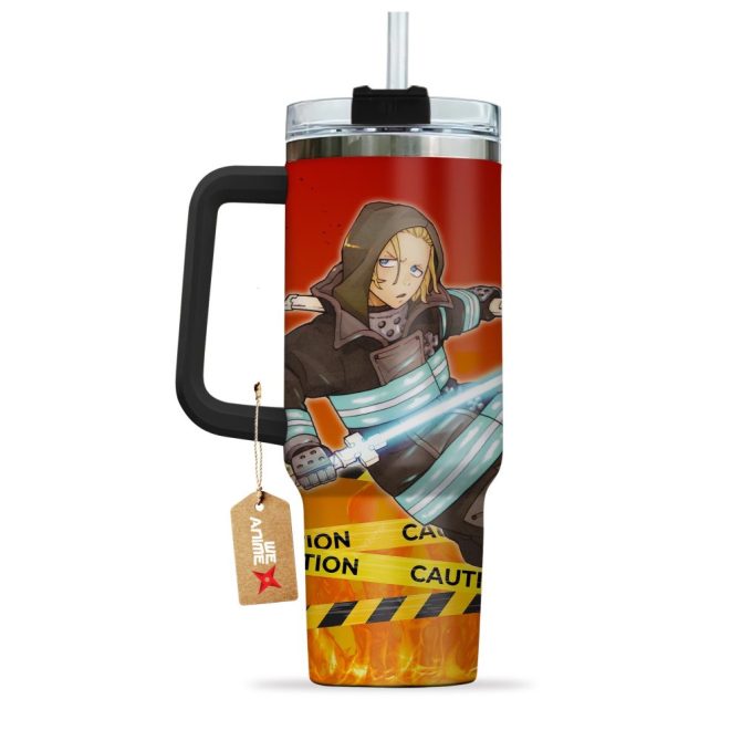 Arthur Boyle Fire Force Anime Custom Stanley Quencher 40Oz Stainless Steel Tumbler With Handle - Image 4