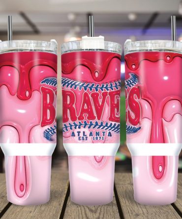 Atlanta Braves Mlb Custom Stanley Quencher 40Oz Stainless Steel Tumbler With Handle