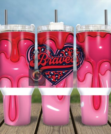 Atlanta Braves Mlb Custom Stanley Quencher 40Oz Stainless Steel Tumbler With Handle