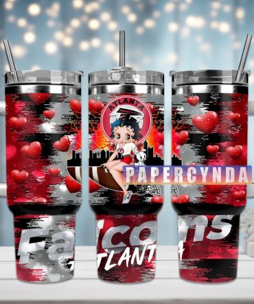 Atlanta Falcons Custom Stanley Quencher 40Oz Stainless Steel Tumbler With Handle
