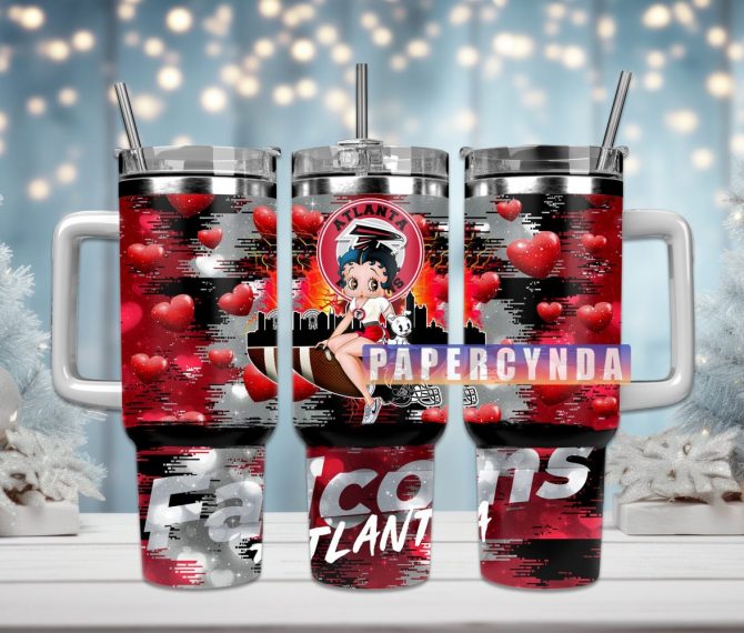 Atlanta Falcons Custom Stanley Quencher 40Oz Stainless Steel Tumbler With Handle