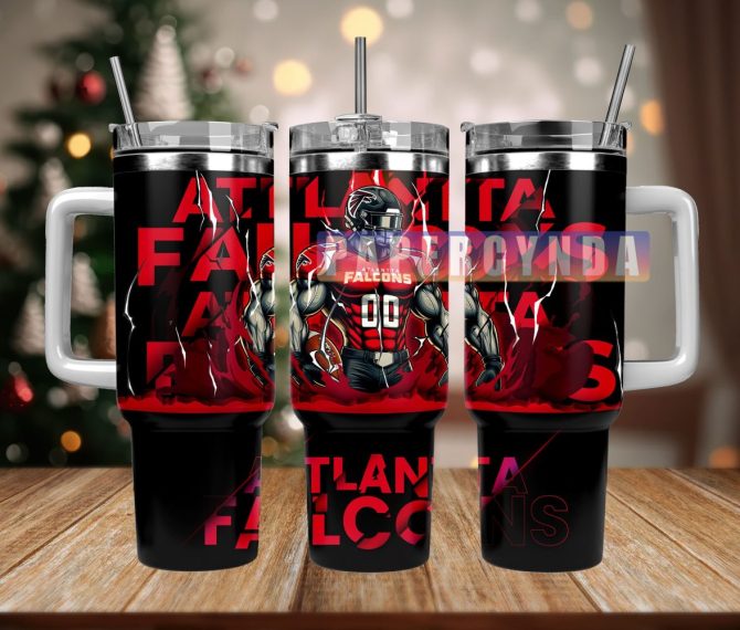 Atlanta Falcons Custom Stanley Quencher 40Oz Stainless Steel Tumbler With Handle