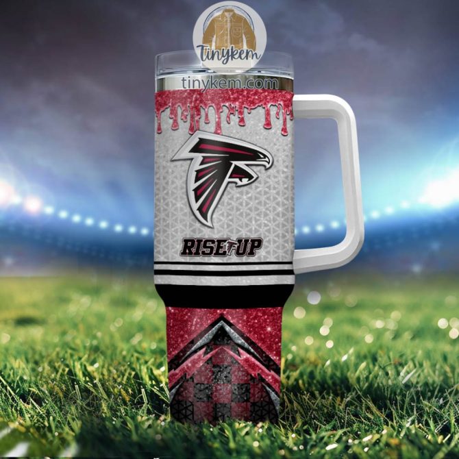 Atlanta Falcons Glitter Nfl Custom Stanley Quencher 40Oz Stainless Steel Tumbler With Handle - Image 4
