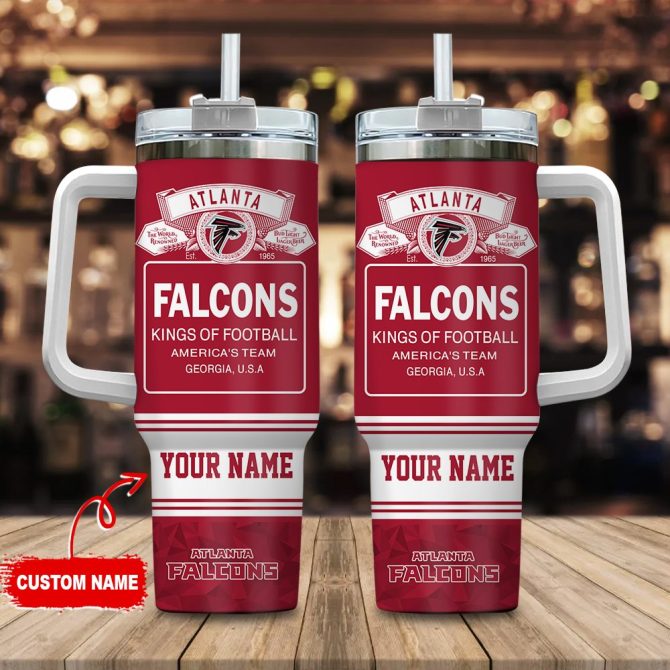 Atlanta Falcons Nfl Bud Light Custom Stanley Quencher 40Oz Stainless Steel Tumbler With Handle