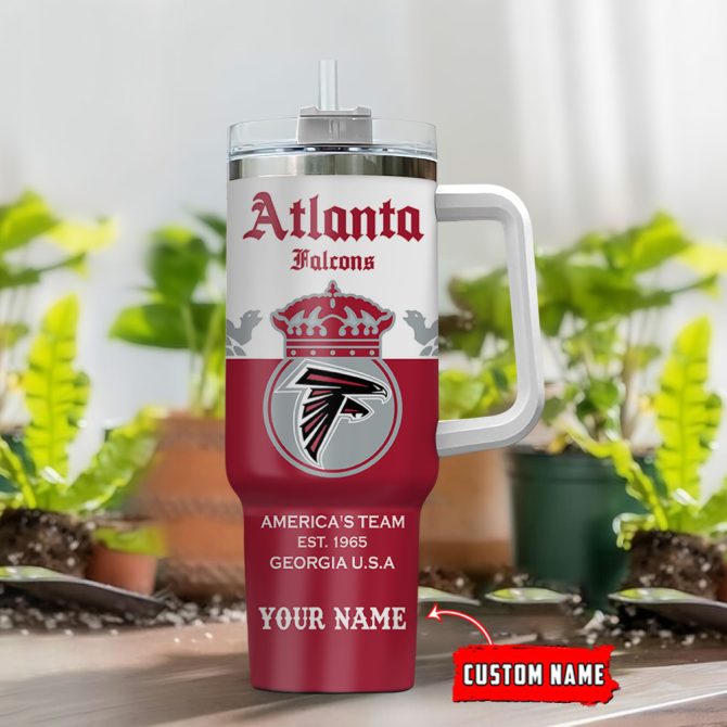 Atlanta Falcons Nfl Corona Extra Custom Stanley Quencher 40Oz Stainless Steel Tumbler With Handle - Image 2