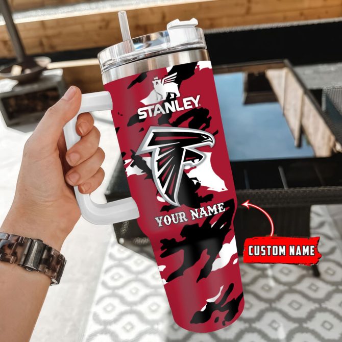 Atlanta Falcons Nfl Custom Stanley Quencher 40Oz Stainless Steel Tumbler With Handle - Image 3