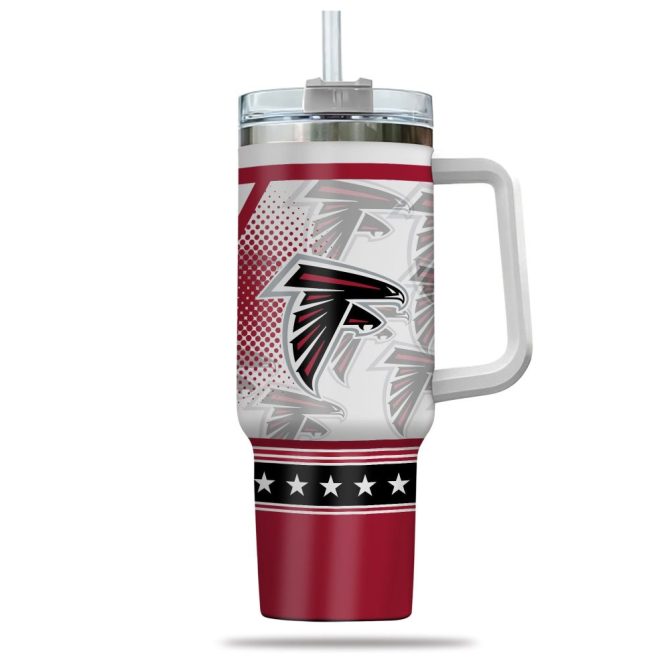 Atlanta Falcons Nfl Custom Stanley Quencher 40Oz Stainless Steel Tumbler With Handle - Image 2