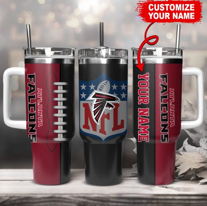 Atlanta Falcons Nfl Custom Stanley Quencher 40Oz Stainless Steel Tumbler With Handle