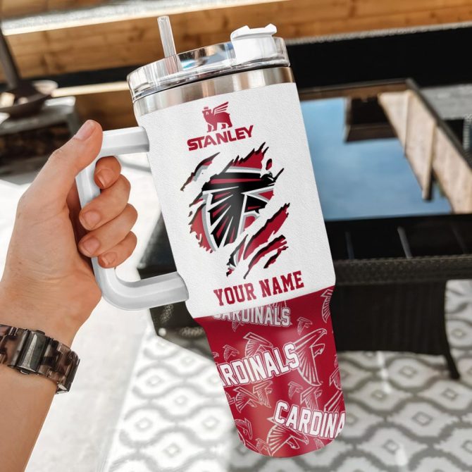 Atlanta Falcons Nfl Custom Stanley Quencher 40Oz Stainless Steel Tumbler With Handle - Image 3