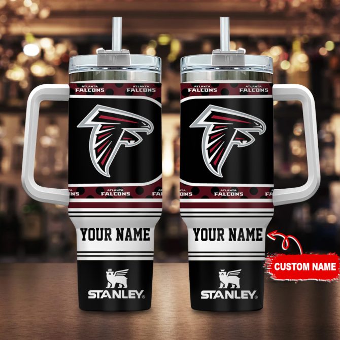 Atlanta Falcons Nfl Custom Stanley Quencher 40Oz Stainless Steel Tumbler With Handle