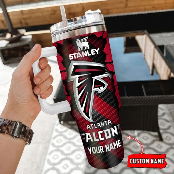 Atlanta Falcons Nfl Custom Stanley Quencher 40Oz Stainless Steel Tumbler With Handle - Image 3