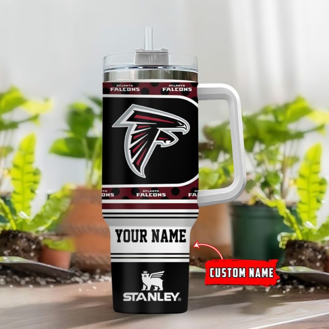 Atlanta Falcons Nfl Custom Stanley Quencher 40Oz Stainless Steel Tumbler With Handle - Image 2