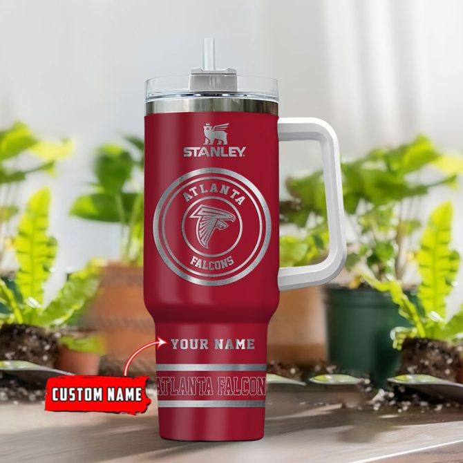 Atlanta Falcons Nfl Custom Stanley Quencher 40Oz Stainless Steel Tumbler With Handle - Image 2