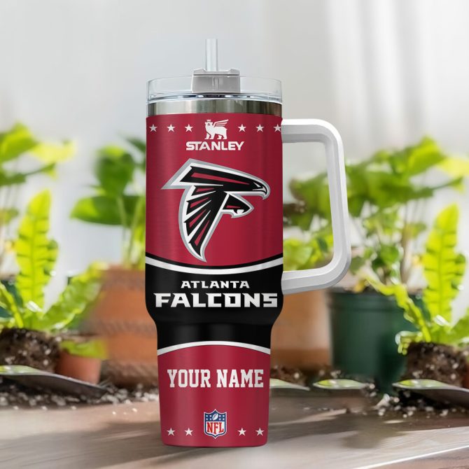 Atlanta Falcons Nfl Custom Stanley Quencher 40Oz Stainless Steel Tumbler With Handle - Image 2