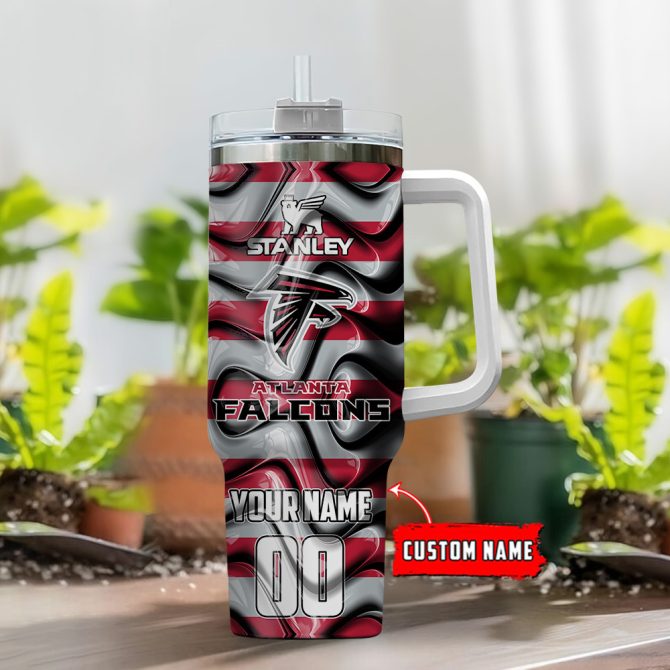Atlanta Falcons Nfl Custom Stanley Quencher 40Oz Stainless Steel Tumbler With Handle - Image 2