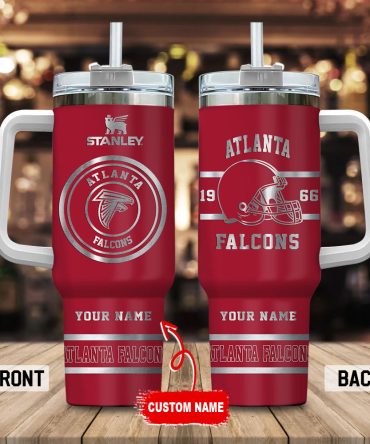 Atlanta Falcons Nfl Custom Stanley Quencher 40Oz Stainless Steel Tumbler With Handle