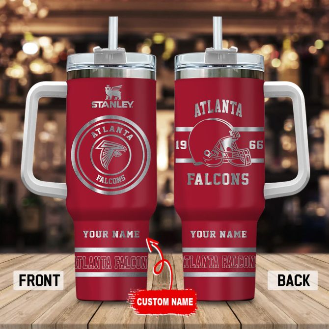 Atlanta Falcons Nfl Custom Stanley Quencher 40Oz Stainless Steel Tumbler With Handle