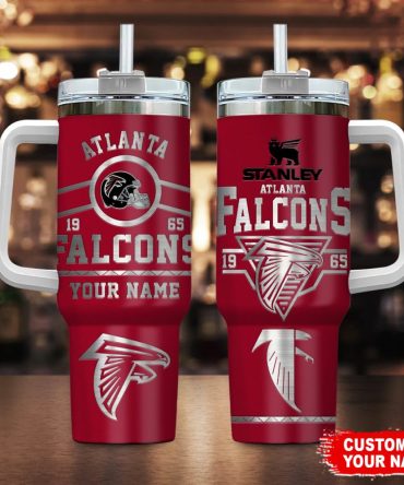 Atlanta Falcons Nfl Custom Stanley Quencher 40Oz Stainless Steel Tumbler With Handle